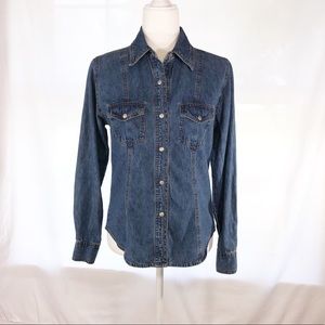 At Last Blues Denim - Snap closure button down!